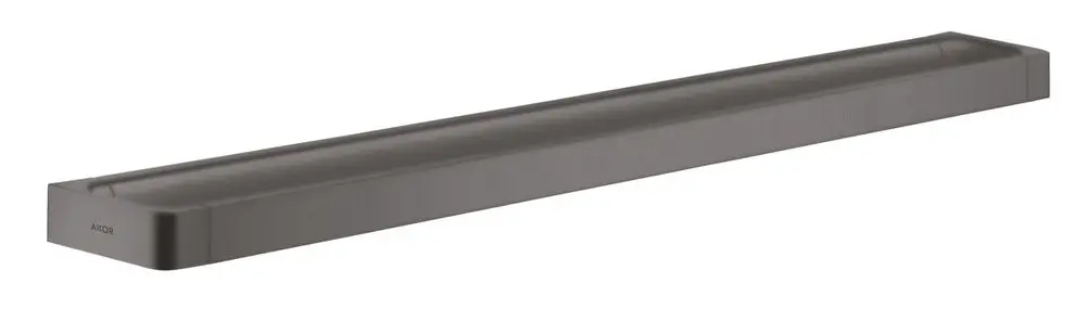 Reling für Handtücher in mattschwarz, mit schmaler, linearer Form. Produkt von AXOR, geeignet für die Montage im Badezimmer.